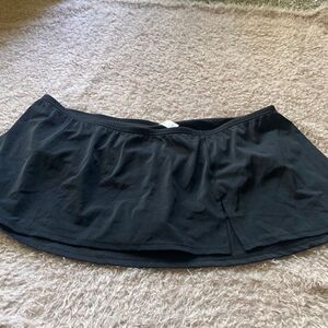 Lane Bryant Cacique Swimsuit Skirt built in Bottom Panties 24 Black shaper